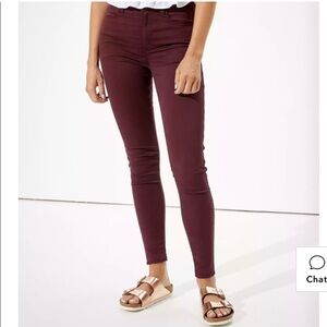 American Eagle Burgundry Jeggings